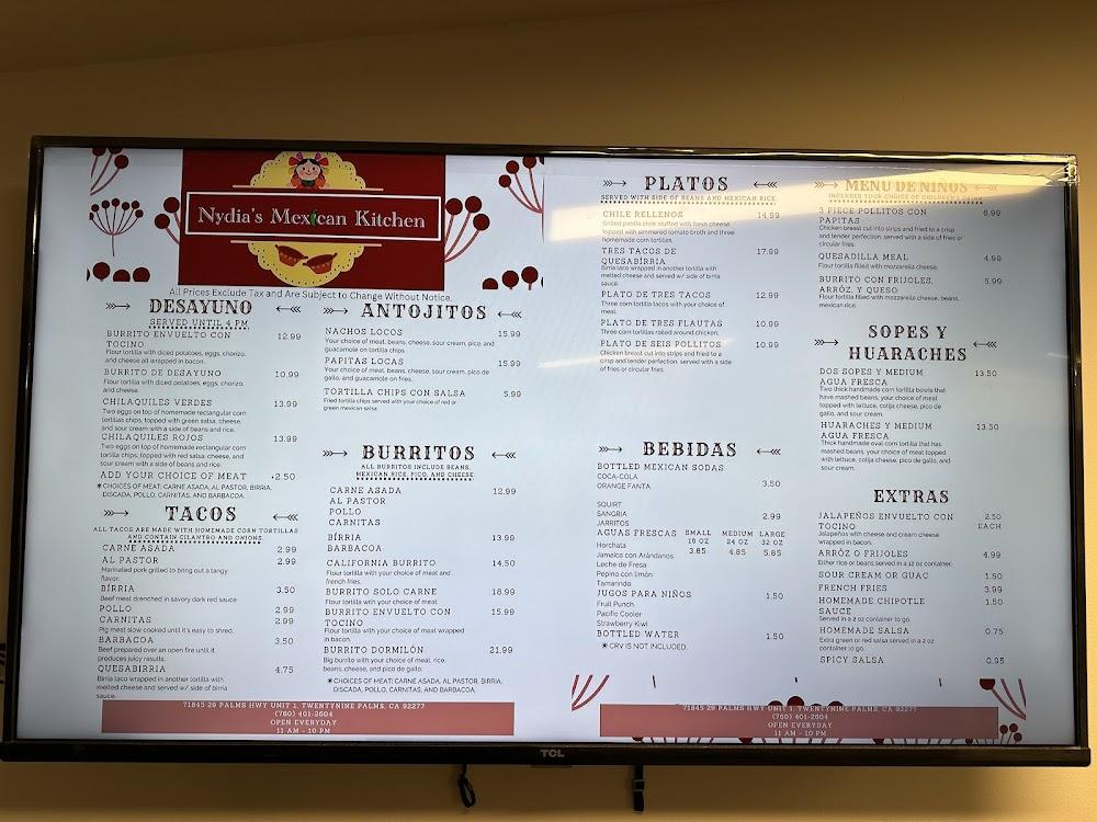 Nydia's Mexican Kitchen Menu image 4